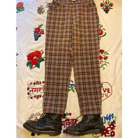 [USED] オレンジチェックパンツ