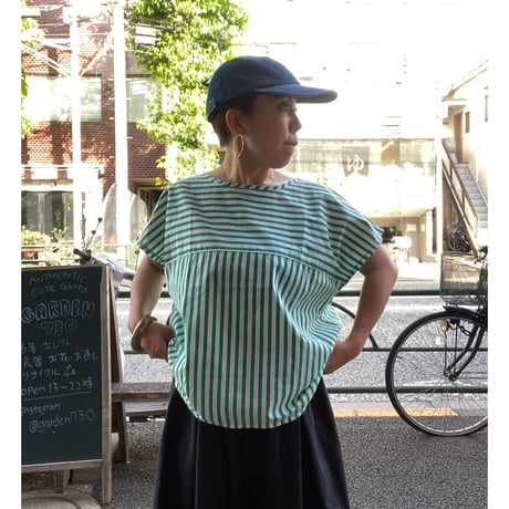 [USED]  ストライプトップス💚