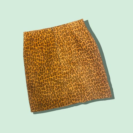 [USED] REAL leather レオパードスカート