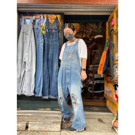 [USED] ROUNDHOUSE ダメージ DENIM OVERALL W41