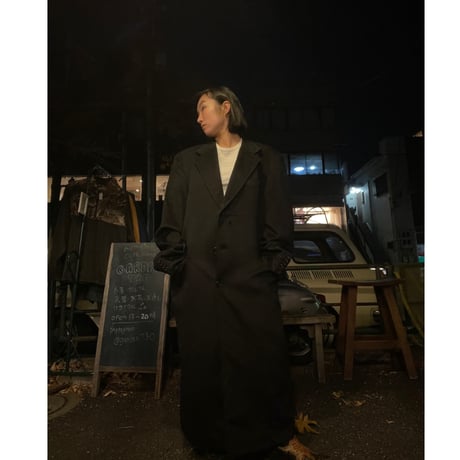 [USED] カシミア BLACK ロングコート