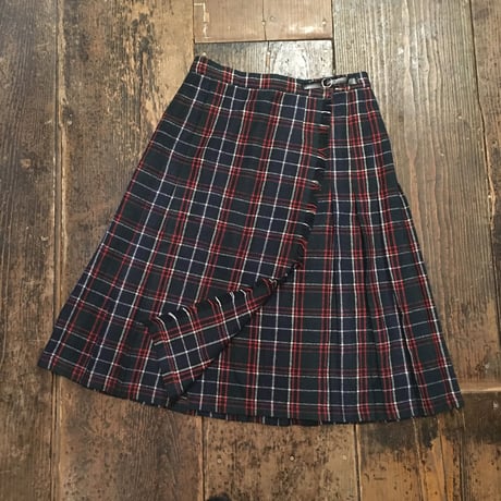 [USED]巻きチェックプリーツスカート