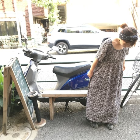 [USED] 小花柄 インド綿 ロングワンピース