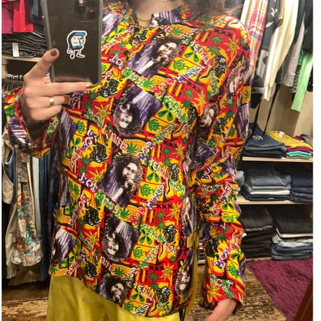 [USED] BOB MARLEY レーヨン P/O SHIRTS