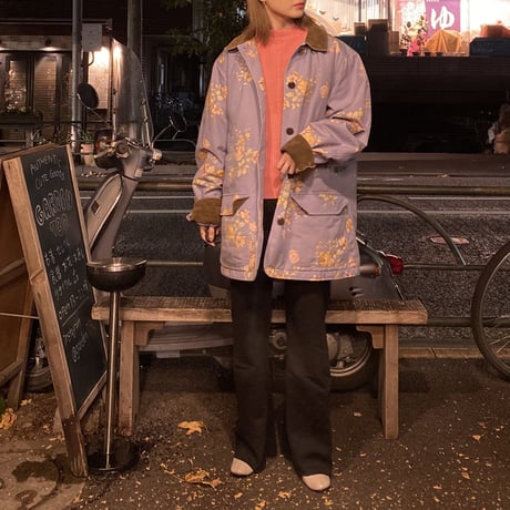 [USED] L.L.Bean 花柄ハーフコート💐