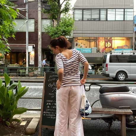 [USED]  五分丈 ♡ ボーダーTee