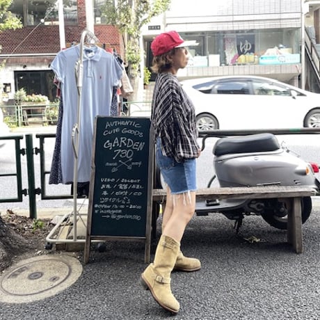[USED]  チェックパフスリーブトップス♡