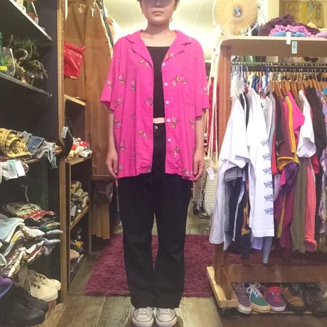 [USED] COTTON&RAYON ピンクシャツ