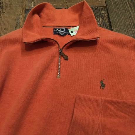 [USED] Ralph Lauren ハーフZIP SWEAT (MENS ORANGE)