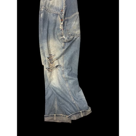 [USED] ROUNDHOUSE ダメージ DENIM OVERALL W41