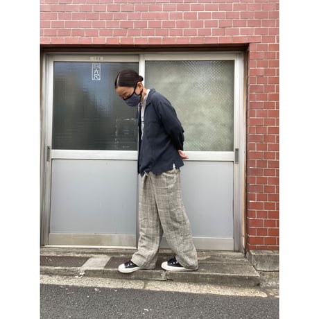 [USED] vintage シルク混 タックパンツ