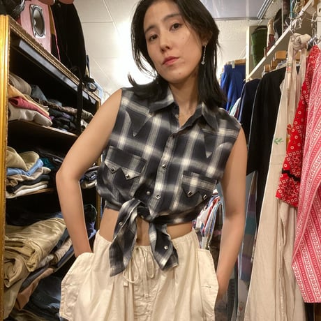[USED] OLD ROCK MOUNT ノースリーブshirts made.in,USA
