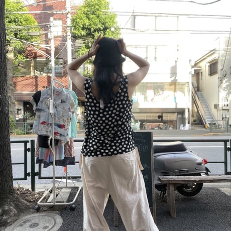 [USED]  euro 白黒 ドット♡タンクトップ