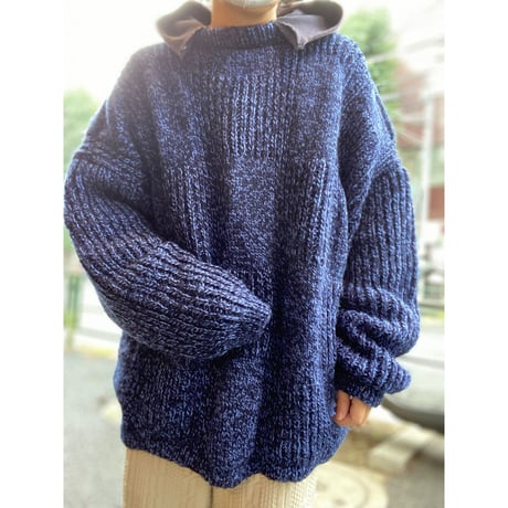 [USED] NAVY-MIX  ふかふかHANDニット