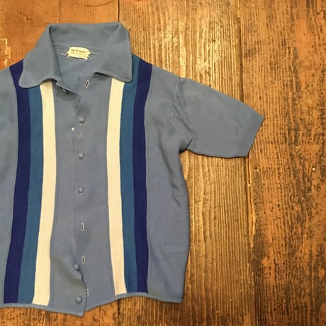 [USED] Vintage みずいろ半袖ニットカーディガン