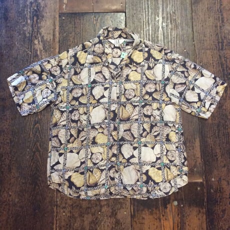 [USED] 貝殻柄のSILKシャツ