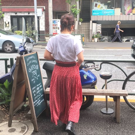 [USED] レーヨン小花柄ロングスカート