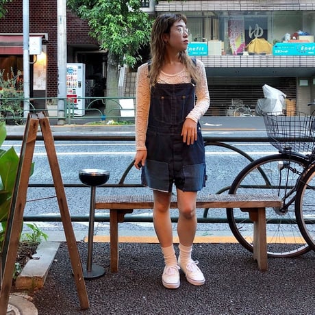 [USED] リメイク デニム short オーバーオール