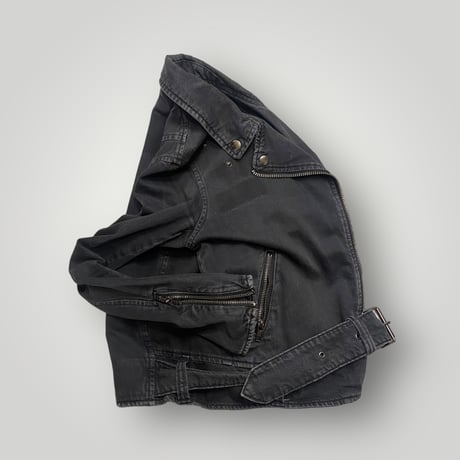 [USED] black denimライダースJKT