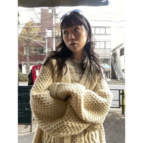 [USED] BIG SIZE!! ケーブルニット カーディガン