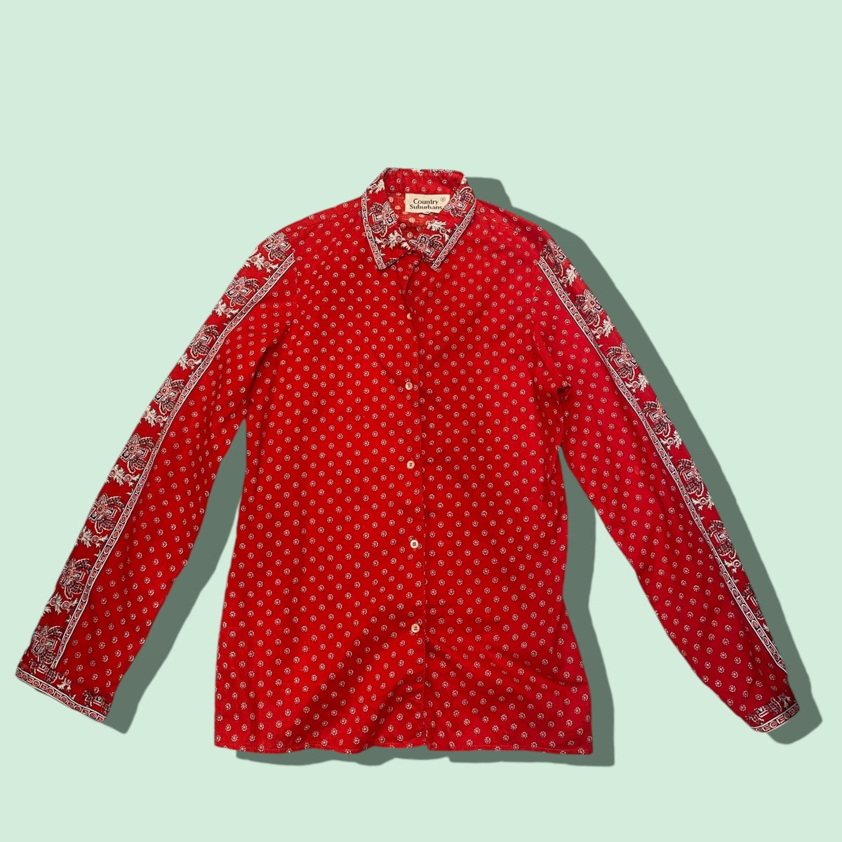 USED] 70's RED ペイズリー柄シャツ | garden730