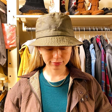 [USED] Barbour オイルドバケットHAT