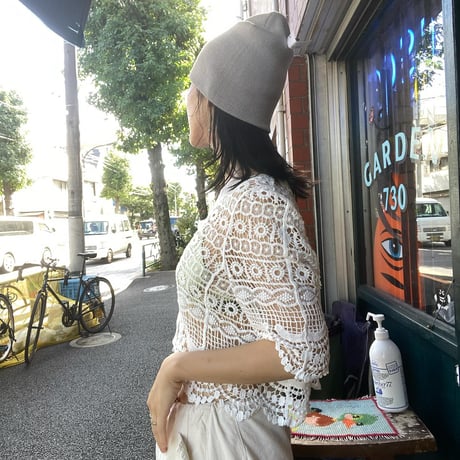[USED] White 鍵あみ KNIT カーディガン