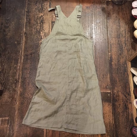 [USED] Eddie Bauer LINEN オーバーオールワンピ