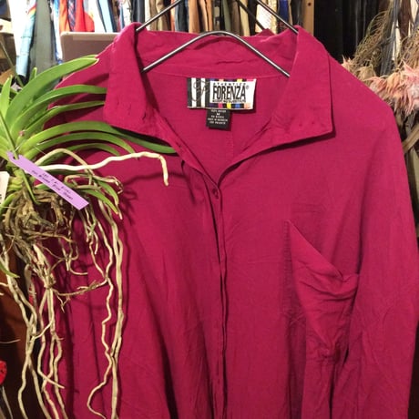 [USED] 100％RAYON PINKシャツ