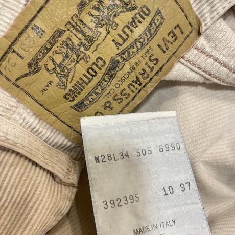 [USED] ITALY Levis 505 コーデュロイ IVORY