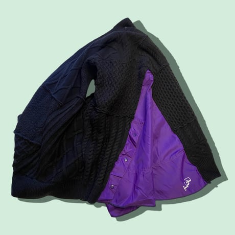 [USED]Knit×NYLONリメイクポンチョ🖤💜