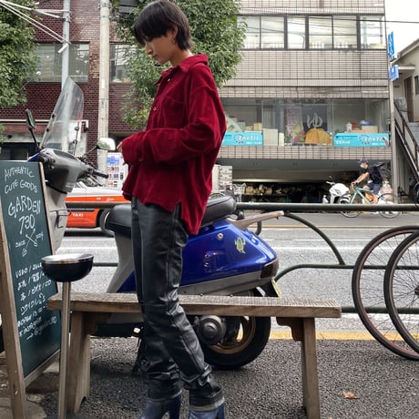 [USED] 真っ赤なベロアニットポロ♡