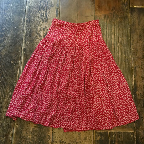 [USED] レーヨン小花柄ロングスカート
