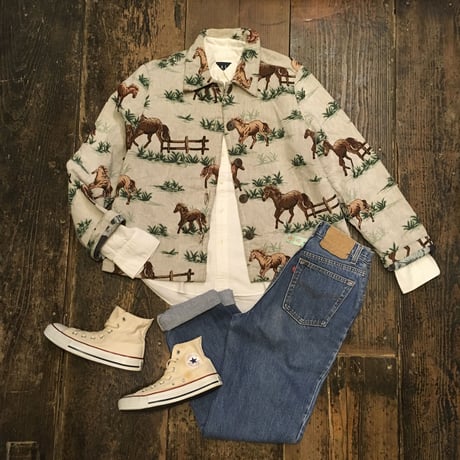 [USED] Horse pattern ゴブラン織りJKT