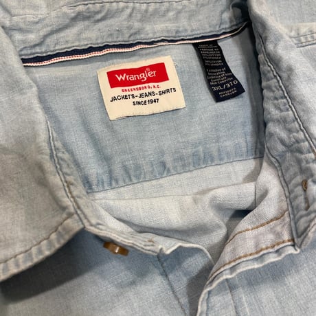 [USED] Wrangler cutoff デニムシャツ 3XL