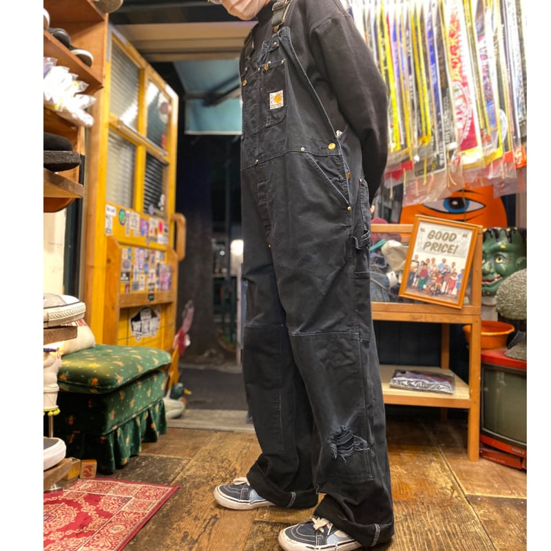 Carhartt オーバーオール 42レギュラー ブラック USED] carhartt BIG size OVERALL BLACK | gard