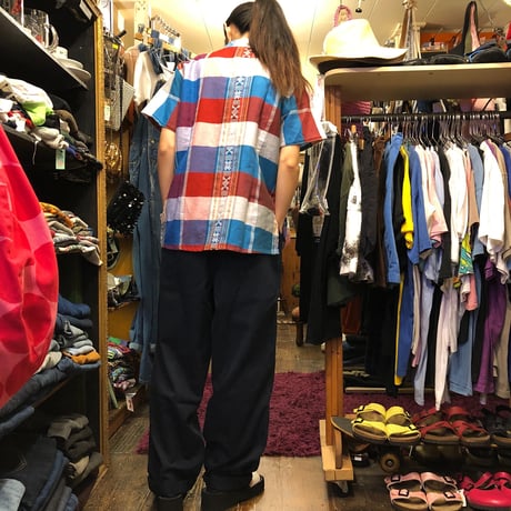 [USED] チェック柄シルクチャイナシャツ♡