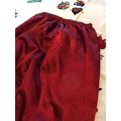 [USED] サテン CHINA PANTS  ボルドー