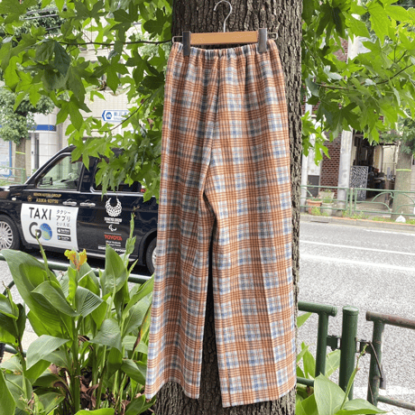 [USED] 70's チェック柄♡POLY PANTS