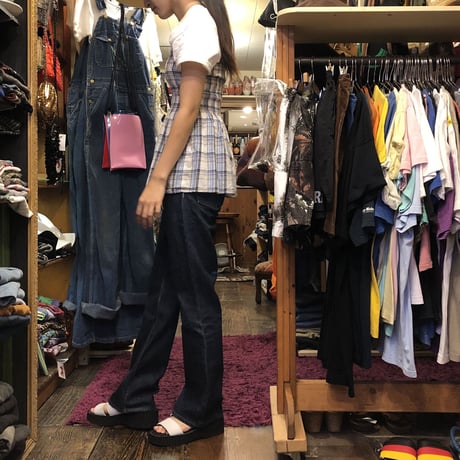 [USED] チェック柄シャーリングベアTOP♡