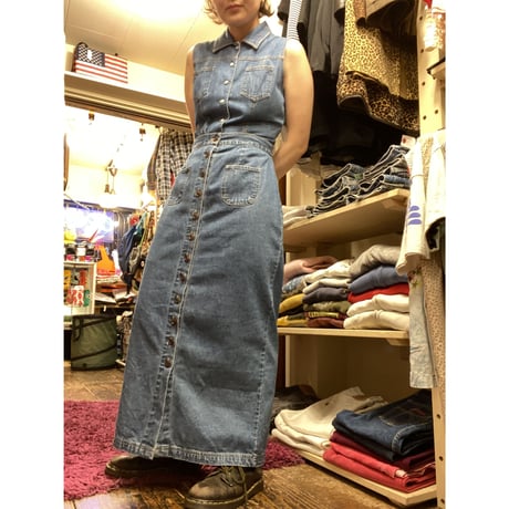 [USED] フロントボタンデニムLONG SKIRT♡