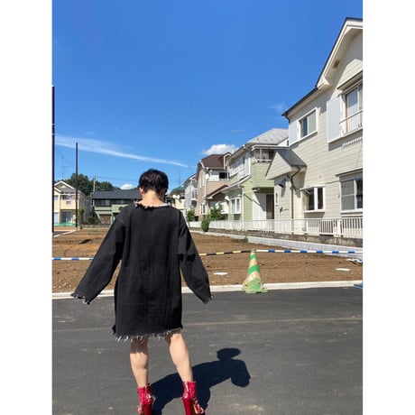 [USED]  BLK  cutoff DENIM SHIRTS