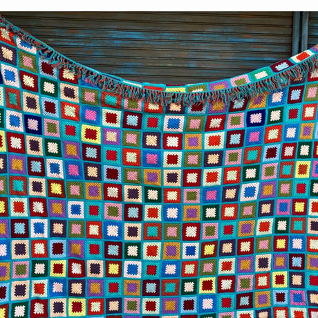 [USED]  Vintage ニット ブランケット 230×200 BIG size !!!