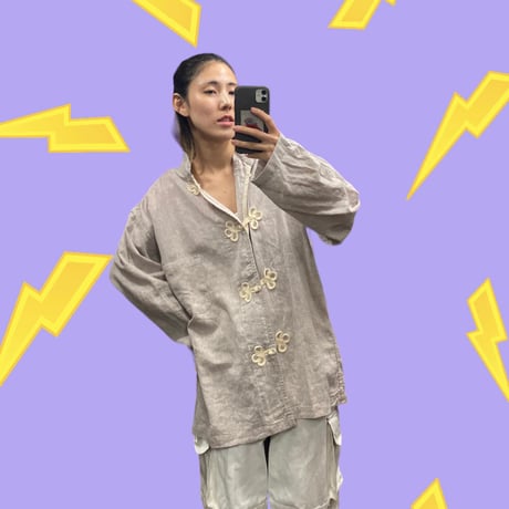[SELECT] 40's LINEN China SHIRTS Re-pro  ロングスリーブ