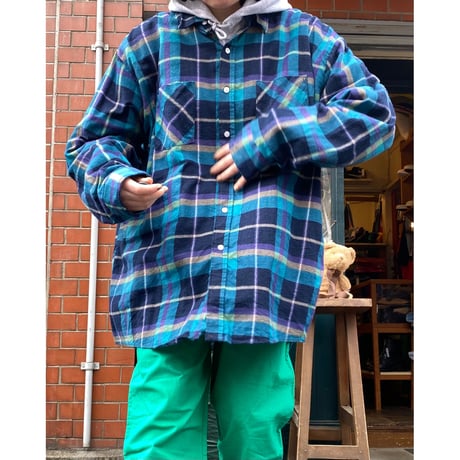 [USED] 90's CHECK プリントネルシャツ