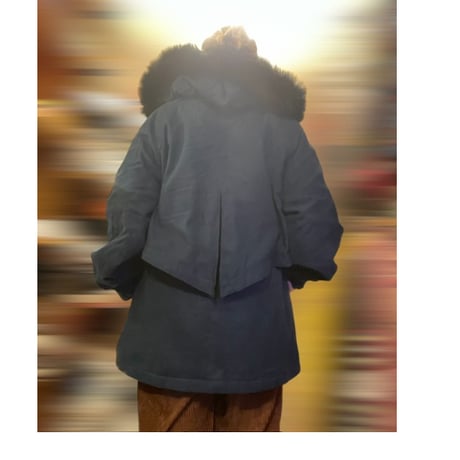 [USED]  中綿入り NAVY ハーフコート