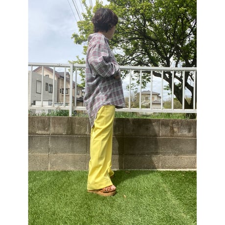 [USED] 80's ネルshirts バンドカラー