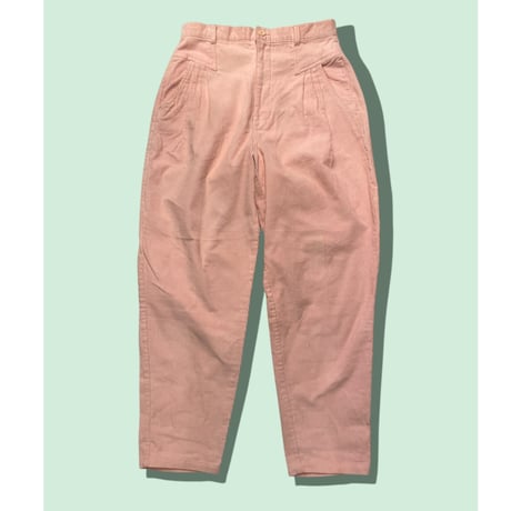 [USED] コーデュロイ♡パステルPINK タックPANTS