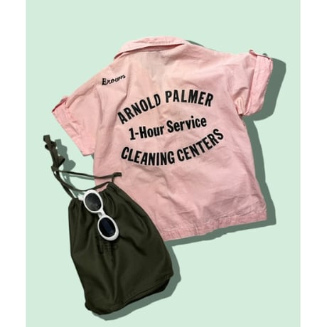 [USED] vintage Hilton PINK🩷ボーリングシャツ