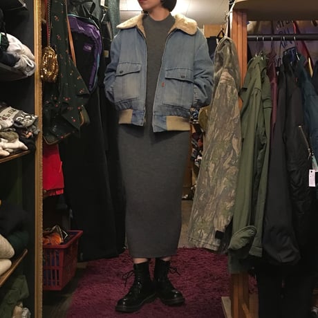 [USED] knit素材 リブワンピース